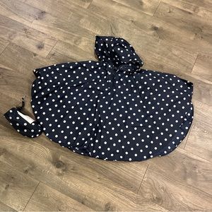 Kids Rain Poncho Blue Polka Dot Child Size Waterproof